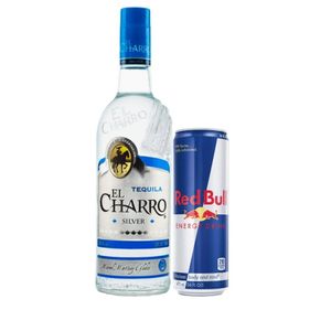 Tequila El Charro Silver 750 ML + Red Bull 250 ml