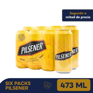 2do six pack Pilsener lata 473 ml mitad de precio