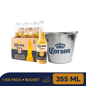 Six Pack Corona botella 355 ML + Bucket